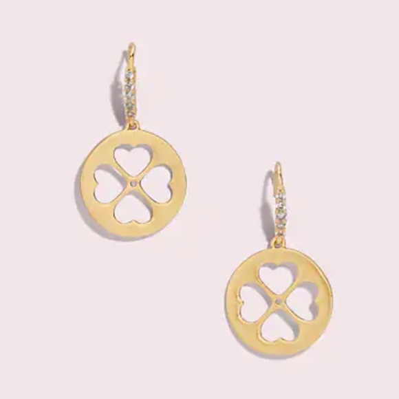 NWT KATE SPADE ♠️ SYMBOLS SPADE FLORAL DROP EARRINGS - Picture 2 of 8